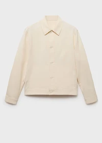 Straight cotton jacket with buttons