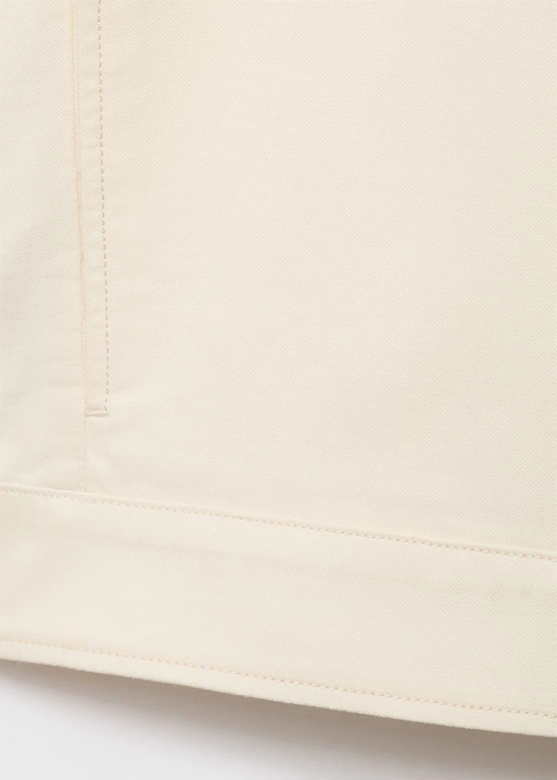 Straight cotton jacket with buttons