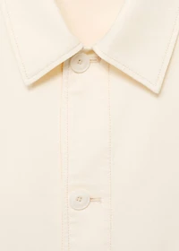 Straight cotton jacket with buttons