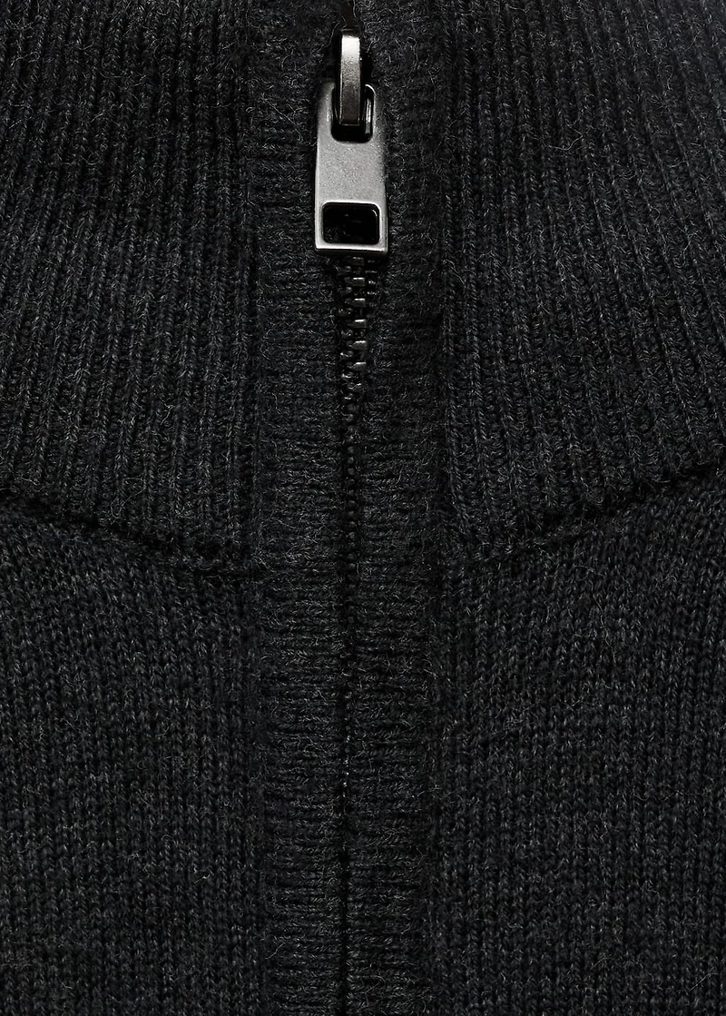 Zipped knit cardigan