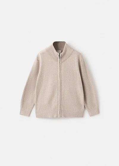 Zipped knit cardigan