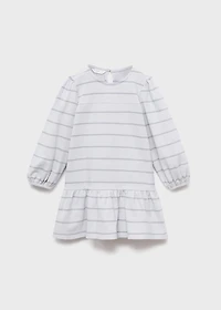 Striped cotton-blend dress