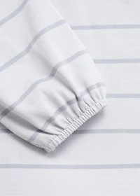 Striped cotton-blend dress