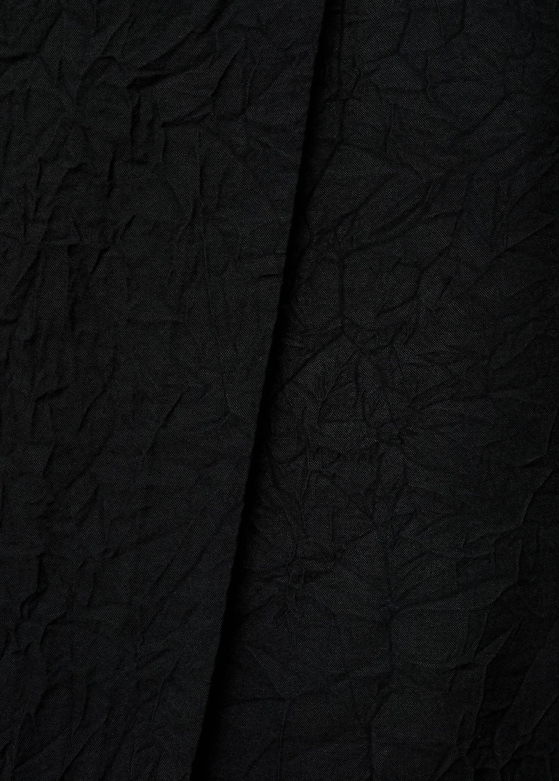 Creased-effect wrap-around skirt