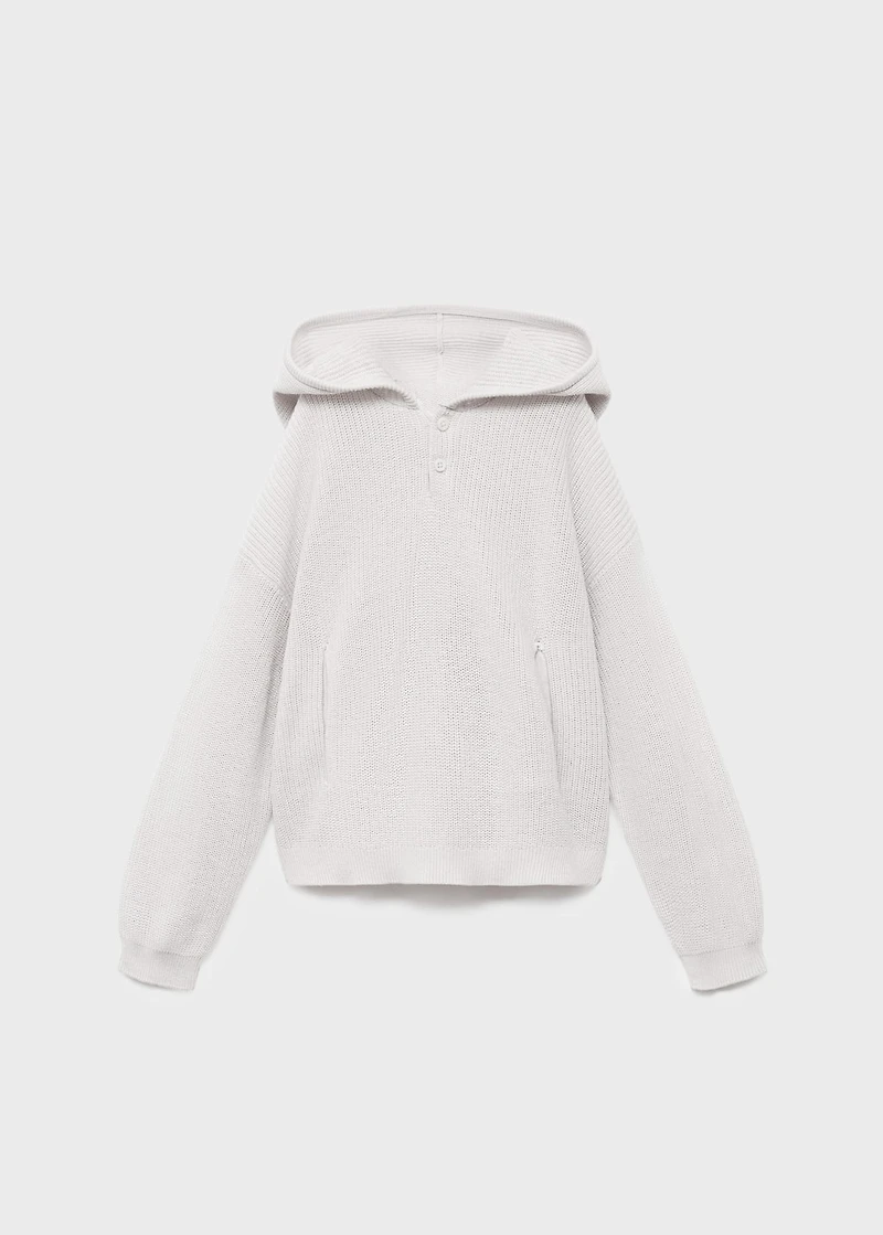 Hooded knit sweater