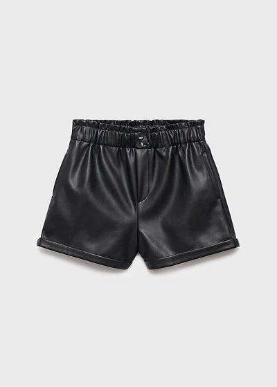 Leather-effect shorts