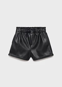 Leather-effect shorts