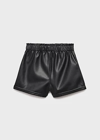 Leather-effect shorts
