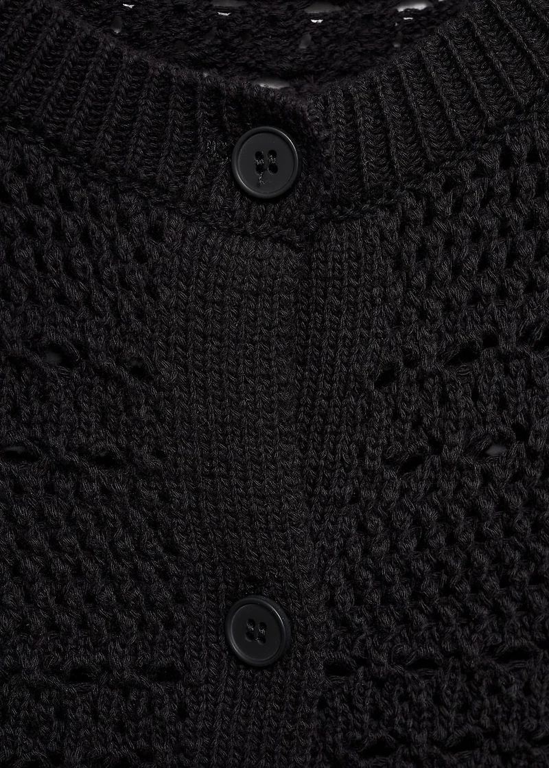 Short-sleeved crochet cardigan