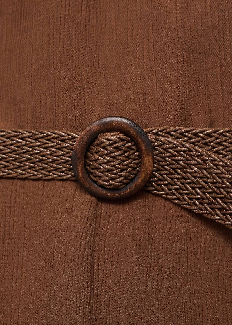 Pleated jumpsuit with belt