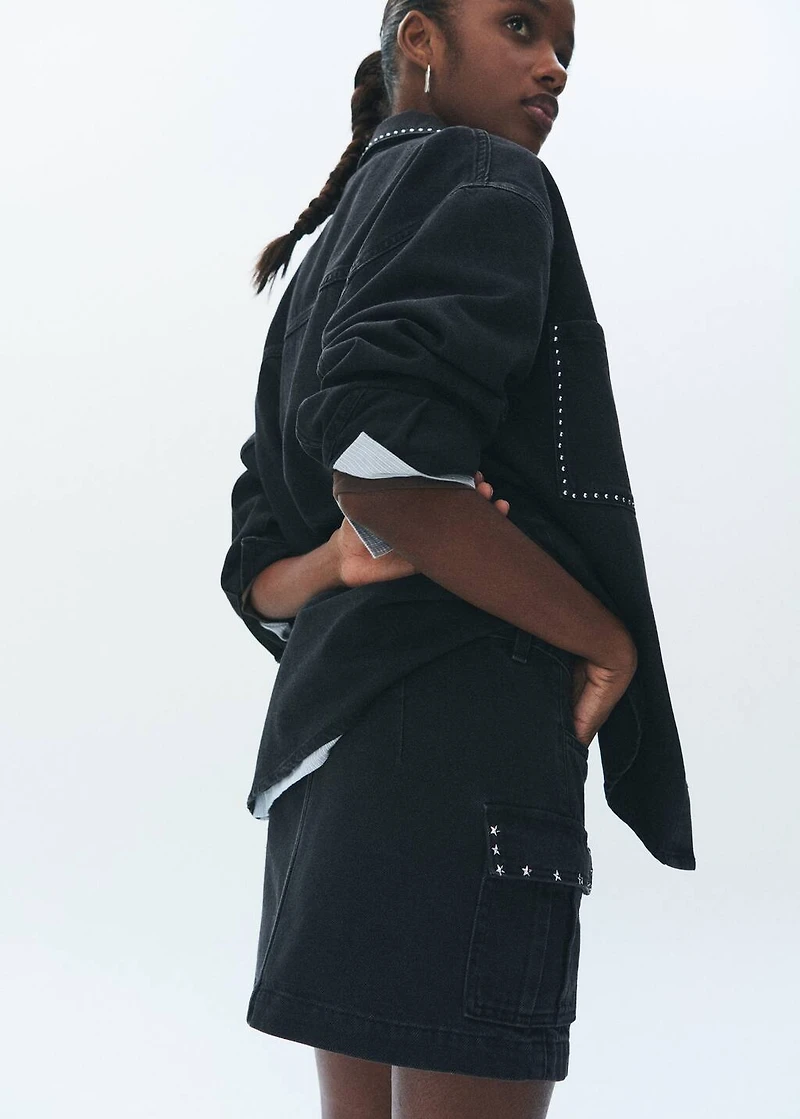 Cargo skirt with star studs