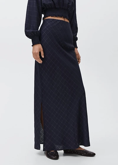 Lurex checked skirt