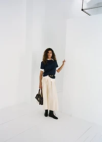 Pleated midi-skirt