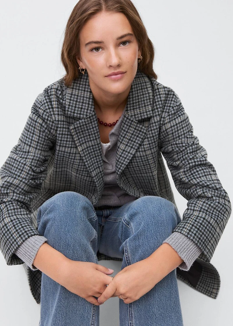 Checked overcoat