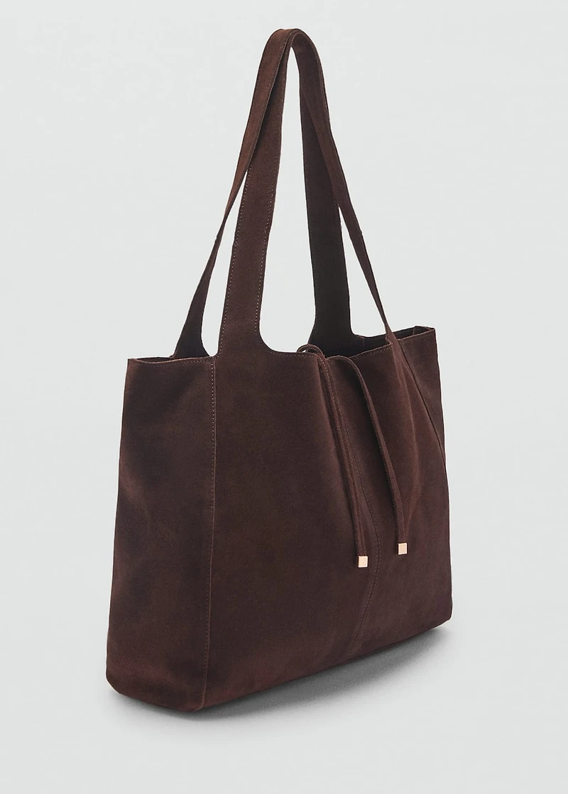 Suede shopper bag