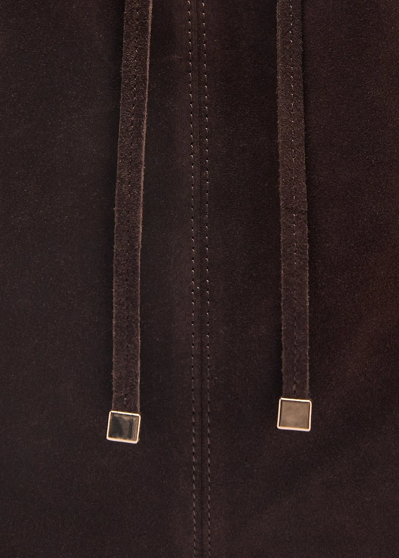 Suede shopper bag