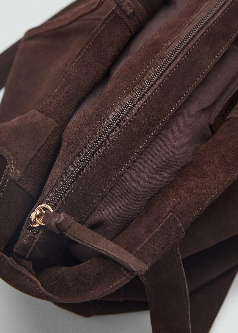 Suede shopper bag