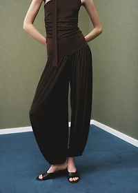 Balloon pants with elastic waist
