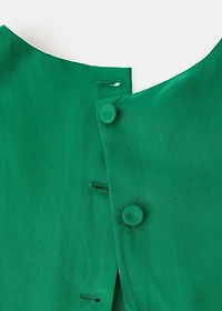 Linen-blend top with buttons