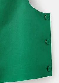 Linen-blend top with buttons