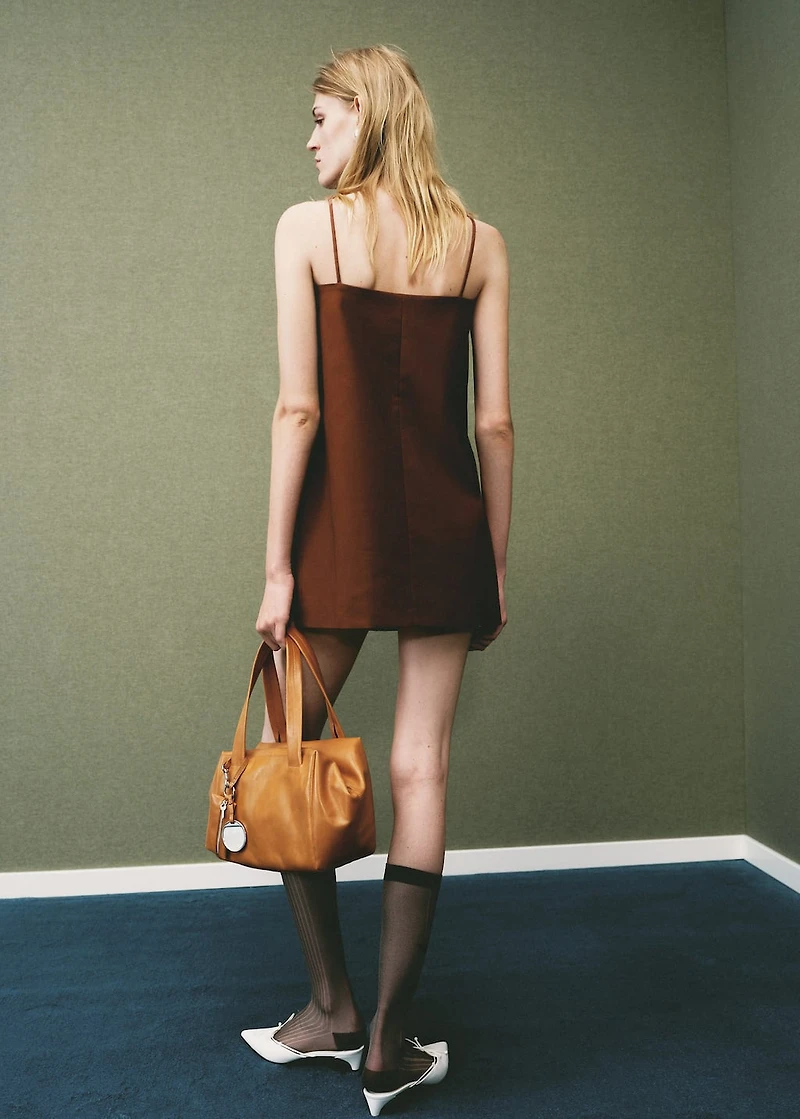 Dress with bow neckline