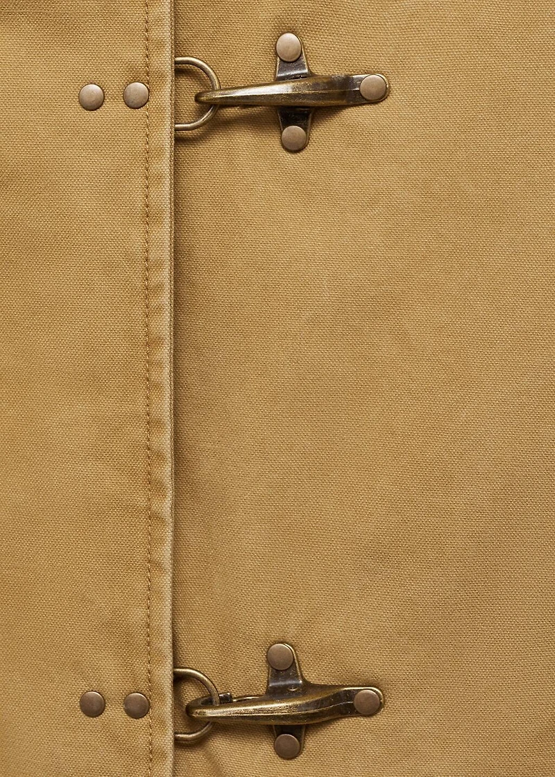 Oversized parka with contrasting collar