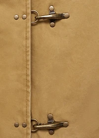 Oversized parka with contrasting collar
