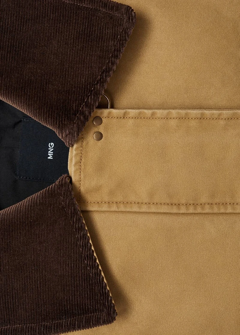 Oversized parka with contrasting collar