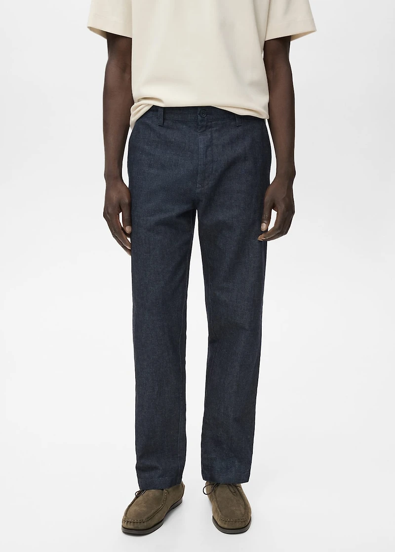 Dark wash straight fit jeans