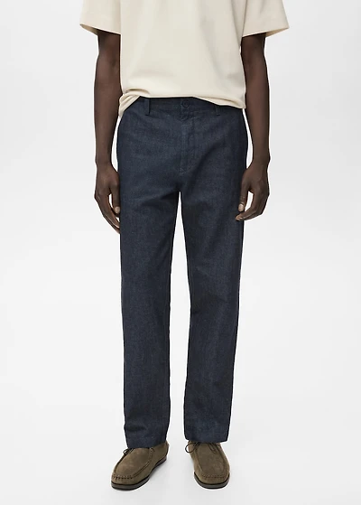 Dark wash straight fit jeans