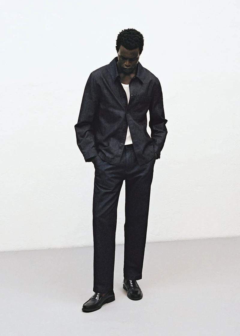 Dark wash straight fit jeans