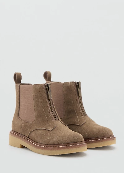Suede leather ankle boots