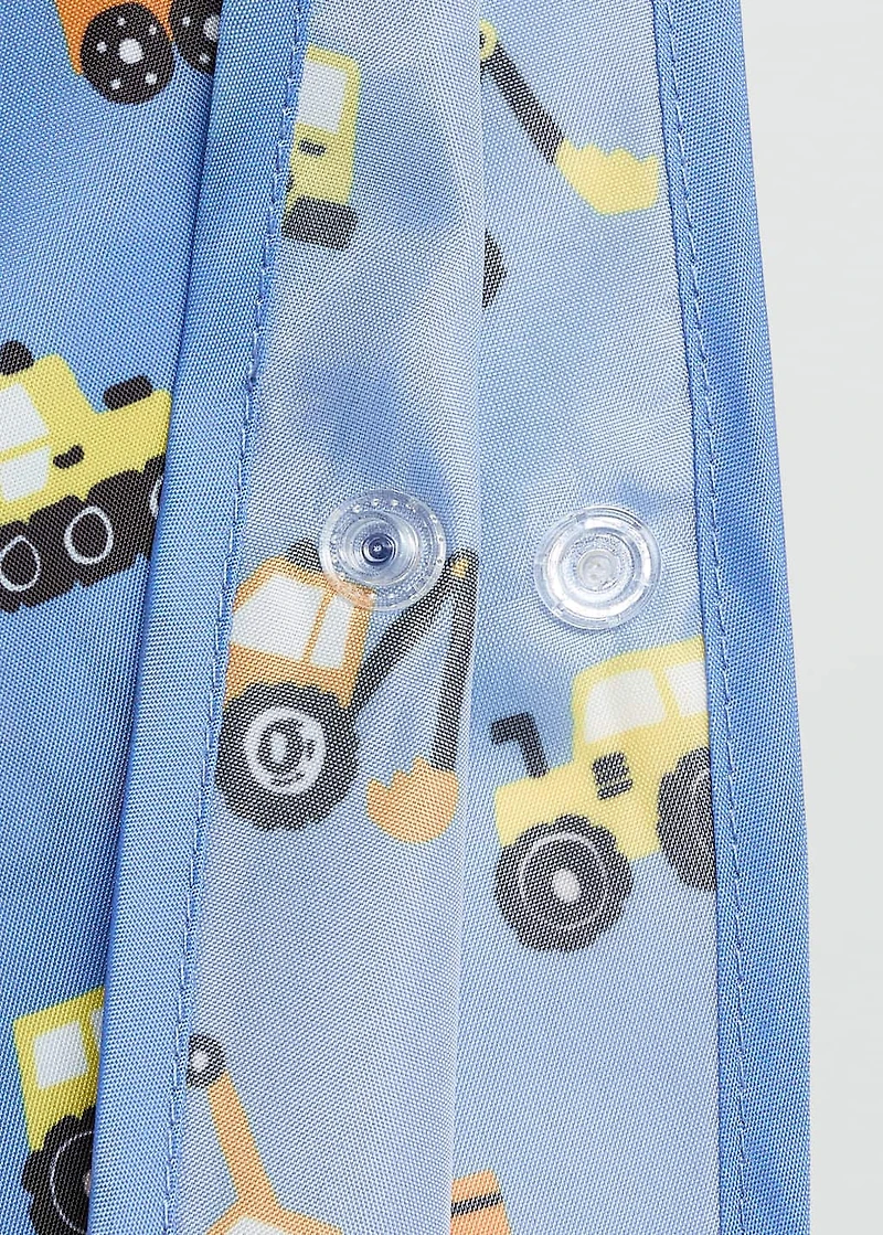 Car-print raincoat