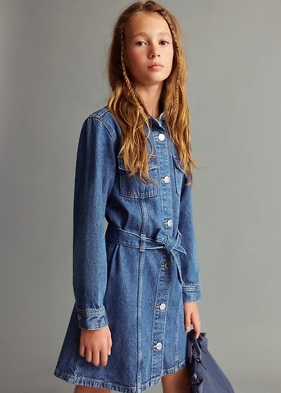 Short denim dress