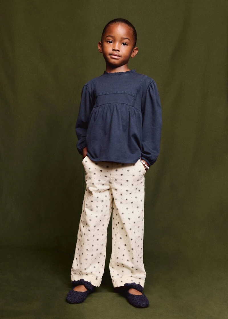 Flowers cotton pants