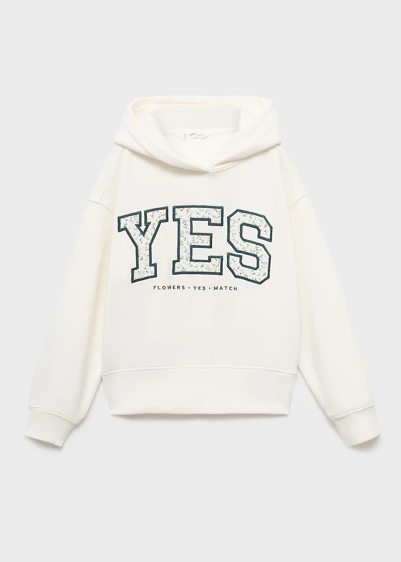 Embroidered sweatshirt with floral pattern