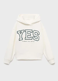 Embroidered sweatshirt with floral pattern