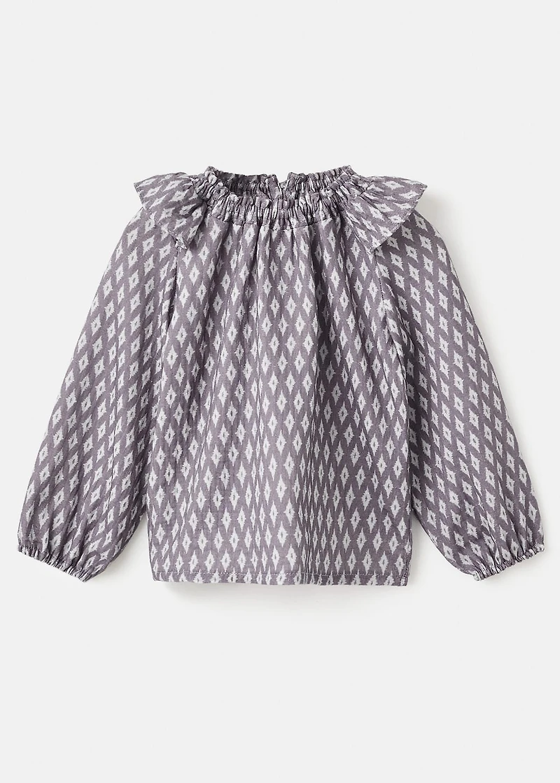 Cotton blouse with ethnic print