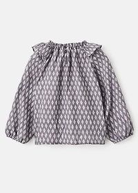 Cotton blouse with ethnic print