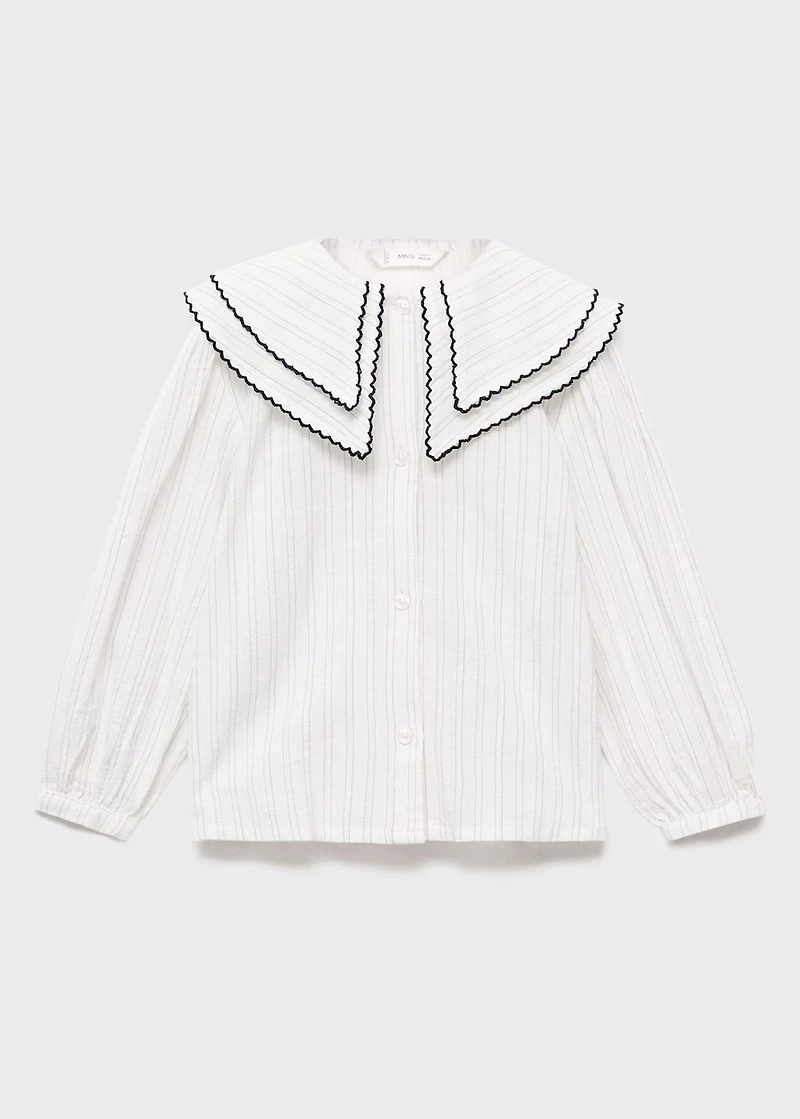 Striped blouse with Peter Pan collar