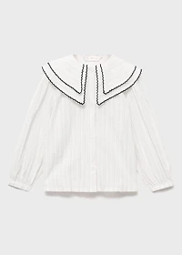 Striped blouse with Peter Pan collar