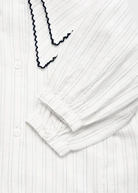 Striped blouse with Peter Pan collar