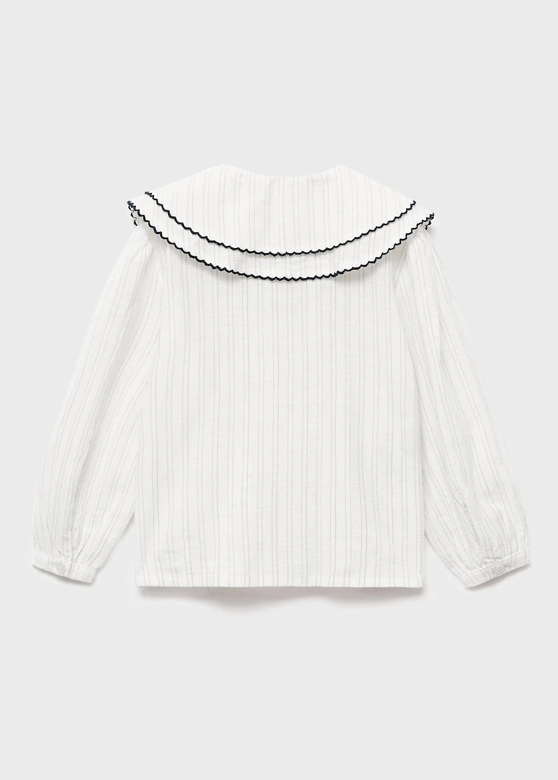 Striped blouse with Peter Pan collar