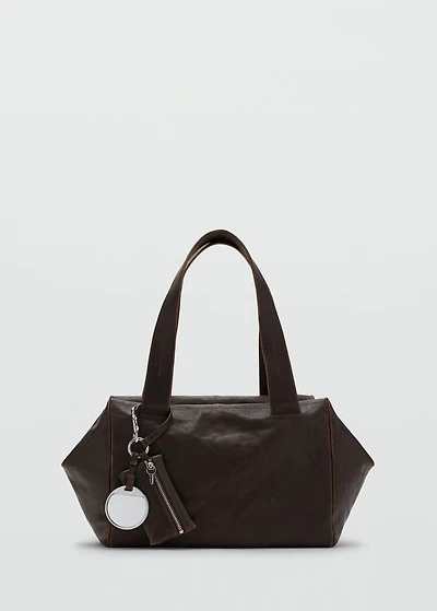Medium leather shoulder bag with charms
