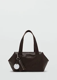 Medium leather shoulder bag with charms
