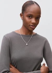 Gathered cotton t-shirt