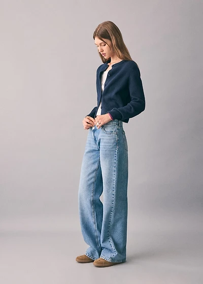 Cross-waist jeans
