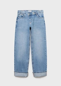 Cross-waist jeans