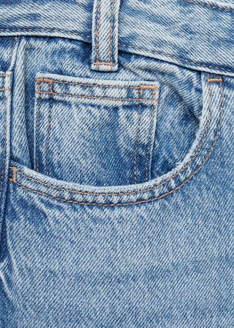 Cross-waist jeans
