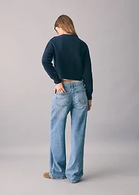 Cross-waist jeans